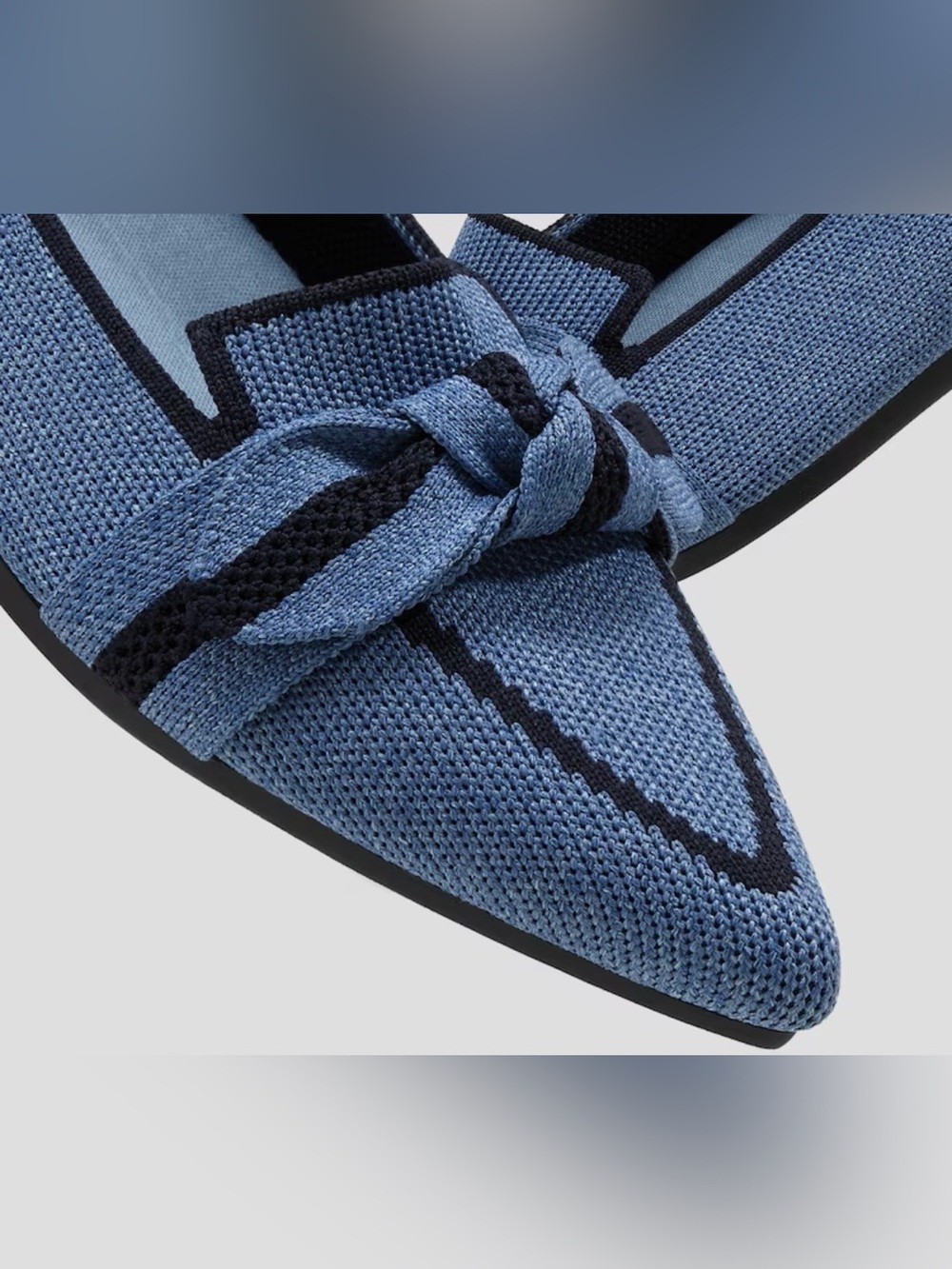 VIVAIA Pointed Toe Bow Loafers (Michelle 2.0) Denim Navy - Picture 3 of 7